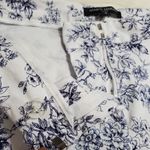 Mario Serrani  Italy Pants Women's 10 Blue White Floral Zipper Fly Straight Leg Photo 7