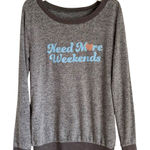 Belle Sky Need More Weekends Cozy Long Sleeve Heather Gray Knit Top Womens Small  Photo 0