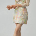 Anthropologie ‎ Maeve Strapless Bow Mini Dress Pastel Cutout Tree Floral NWT 10 Photo 0