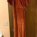 Baltic Born Meghan Rust Terracotta Velvet Wrap Maxi Dress Photo 2
