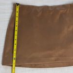Abercrombie & Fitch Faux Suede Mini Skirt Camel Brown — Large NWT Photo 3