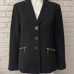 Kasper  Black Blazer with Gold Zipper Details Photo 0