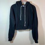 Free People  Beach Black Cropped Hoodie Turtle Bay Women’s Medium Photo 1