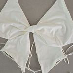 Bershka NWT!  White Bow Tie Open Back Top Size S Photo 1