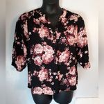 Angels Forever Young black floral blouse Pink Size L Photo 0