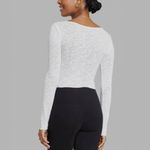 Wild Fable Target - Long Sleeve Sweetheart Crop Top, White, Size S, EUC Photo 1