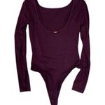 Sam Edelman Boatneck Long Sleeve Bodysuit in Prune New with Tags Size Medium Photo 2