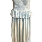 ASOS  DESIGN Tall Corset Detail Pleated Tiered Maxi Dress In Dusty Blue Size 12 Photo 4