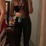 Edikted  Faux Leather Flare Jeans Black Photo 1