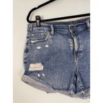 Aerie  Women's Blue Distressed Denim Cutoff Shorts Rolled Hem Size M Photo 1