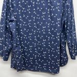 Foxcroft  Bird Print Women's Button Front Navy Blue Shirt Size XXL 3/4 Sleeve Photo 7