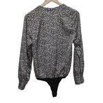 Abercrombie & Fitch Womens Black White Floral V-Neck Long Sleeve Bodysuit Size M Photo 1