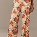 Farm Rio NWT  Pineapple Satin Wide-Leg Pants, Size M Photo 0
