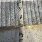 Loft Gray White Striped Ribbed Mock Neck Sweater Soft Cozy Knit Pullover Medium Photo 3