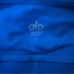 Alo Yoga Blue West Coast Laser Cut Detail Full Length Stirrup Leggings Size L Photo 9