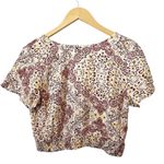 Hollister  Paisley Print Cropped Short Sleeve Boho Wrap Front Top Size Large Photo 1