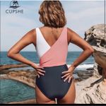 Cupshe  wrap color block tie side one piece swimsuit SZ:M Photo 1