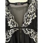 Black Sheer Babydoll Mesh Embroidered Lingerie Top Size M Nightie Lolita Goth Size M Photo 2