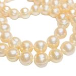 14K Yellow Gold Clasp Peach Freshwater Cultured Pearl Hand Knotted Necklace 26” Photo 2