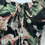 EXPRESS NEW Black Floral Eyelet Bubble Sleeve Off Shoulder Smocked Bodysuit S Photo 4