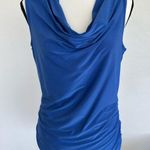 Dana Buchman Blue Ruched Sleeveless Tank Top Photo 0