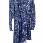 Parker  New York Asymmetrical Dress Blue Bonnet Faux Wrap Size Small Ruffle NWT Photo 2