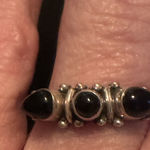Sterling Onyx Ring Size 7.5 Photo 0
