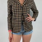 Petite Sophisticate Vintage Neutral Plaid Blazer Photo 1