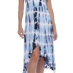Raviya Swim Cover Up Tube Dress Midi Hi Low Smocked Strapless Tie Dye Blue M Size M Photo 0