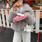 ZARA  White Faux Fur Coat Jacket blogger favorite winter coat  Photo 4