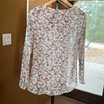 Full Tilt  Sheer Cream Floral Button Up Blouse Size XS Photo 5