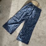 Athleta  Avenue Printed Wide Leg Crop Pants Pull On Travel Outdoor Allure Navy 8 Photo 4