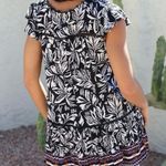 Bunulo Black and White Lace Trim Flutter Sleeve Ruffled Tank Top Size 2X Photo 3