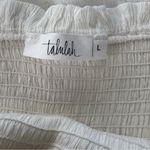 TALULAH  White Smocked Maxi Dress Shoulder Ties, Sz L Photo 10