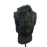 Diesel Vintage Faux Fur Black Vest Zip Front Made in Italy Y2K Goth Grunge Small Photo 6