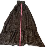 Just Taylor Black Cream‎ Polka Dot Halter Dress Sleeveless Ruffle Hem Size 4 Photo 3