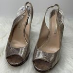 Nicholas Kirkwood Gold Peep Toe Platform Pumps Photo 2