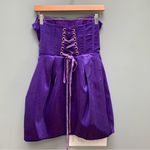 Bronx and Banco Maraya Purple Shimmer Velvet Corset Mini Dress Strapless M S Photo 4