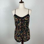 Kimchi Blue Urban Outfitters Black Floral Button Front Baby Doll Romper womens M Photo 1