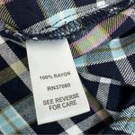 Cato  Patchwork Multi Plaid Button Up Shirt XL Rayon Long Sleeve Photo 9