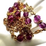 Avon gold tone and purple beaded long vintage necklace Photo 6