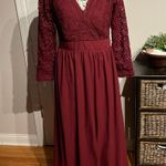 Lace Chiffon Long Sleeves V Photo 2