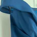 After Six NWT  Cuffed Off-the-Shoulder Pleated Faux Wrap Maxi Dress Blue Size 6 Photo 7