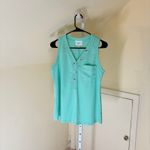 Andree by Unit  NWT Women's Button Down Waffle Tank Top Aqua Size S Photo 1