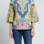 Etro Paisley Multicolor Silk Blouse Size 42/Medium NWOT Green Photo 0