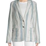 Lafayette 148 NY Vangie Vertical Striped Two Button Blazer Jacket Size 2 Job Photo 0