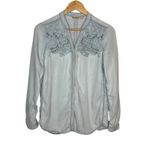 Anthropologie  Holding Horses Chambray Cutwork Embroidered Top Women Size XS Photo 3