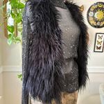 Vintage Y2K Claires Women's S/M Penny Lane Black Faux Fur Vest Ribbed Sleeveless Photo 1