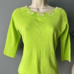 Joseph  Lime Green Top with Floral Details Photo 0
