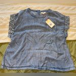 Entro Be Bold Denim Embellished Blouse Photo 1